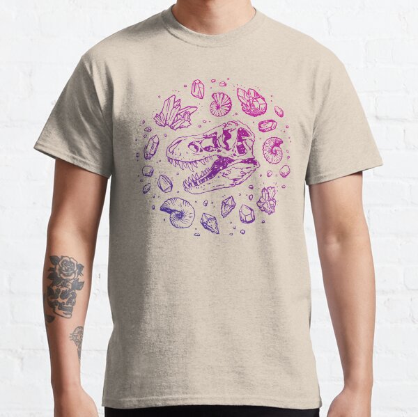 Geo-rex Vortex | Magenta & Purple Ombré | Dinosaur Fossil Art Classic T-Shirt