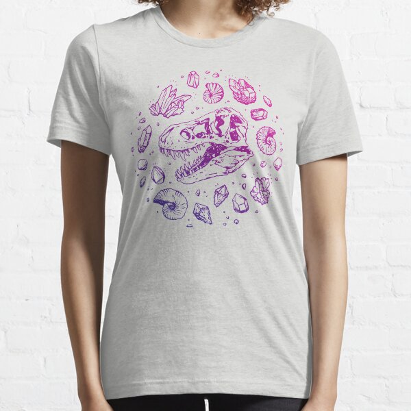 Geo-rex Vortex | Magenta & Purple Ombré | Dinosaur Fossil Art Essential T-Shirt