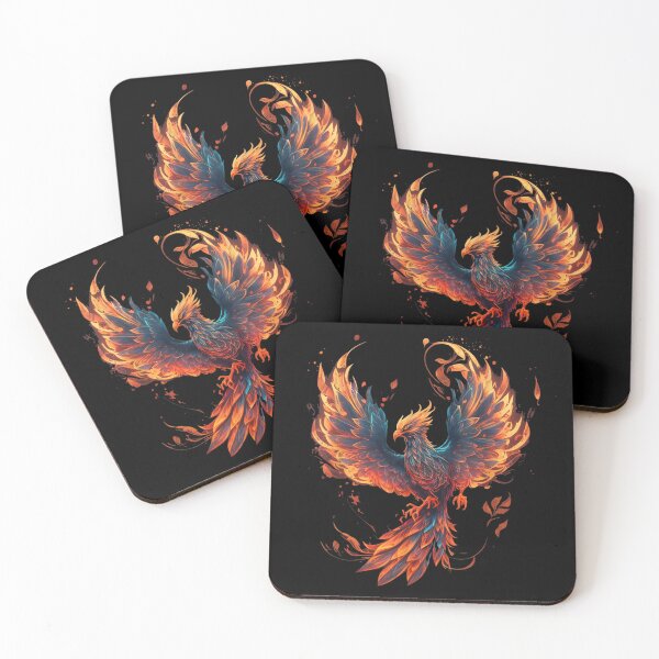 Item preview, Majestic Fire Phoenix Rising Mythical Bird Fantasy Spirit Animal Tattoo Art designed and sold by Plonkylar.