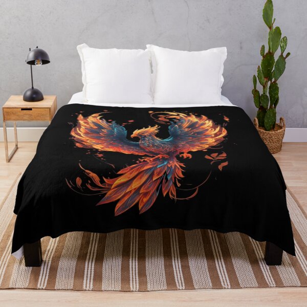 Item preview, Majestic Fire Phoenix Rising Mythical Bird Fantasy Spirit Animal Tattoo Art designed and sold by Plonkylar.