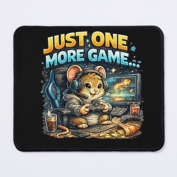 Item preview, Gaming Mouse – Tiny gamer. Just one more game. designed and sold by Natart1004.