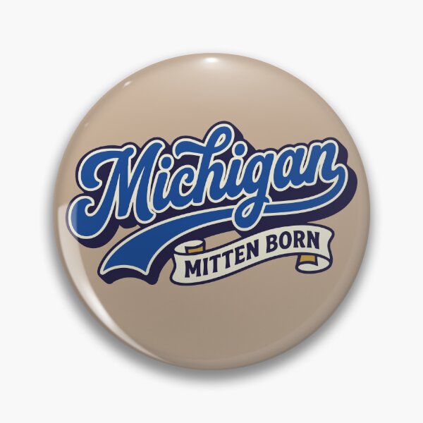 Item preview, Vintage Michigan Mitten Born Retro Script designed and sold by Cozy-Old-Pub.
