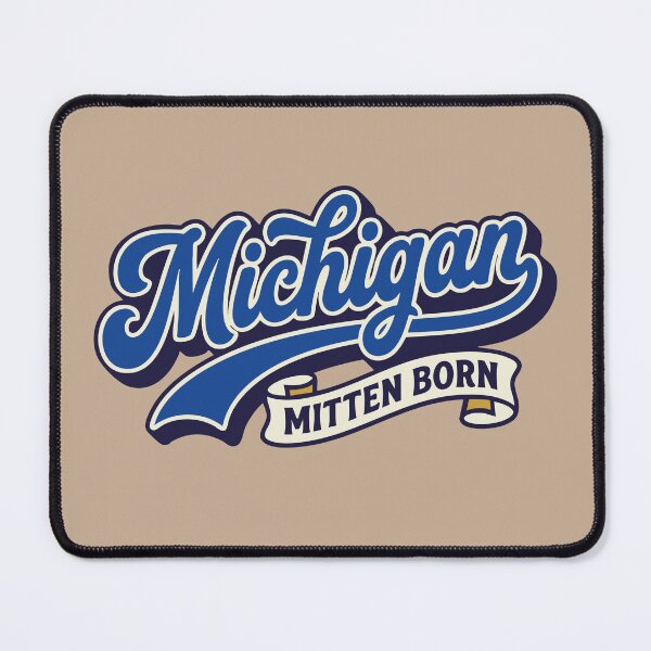 Item preview, Vintage Michigan Mitten Born Retro Script designed and sold by Cozy-Old-Pub.