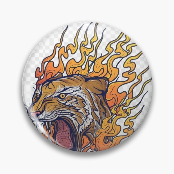 Item preview, Frost Tiger with Cyan Ice Flames designed and sold by LittleSmileArt.