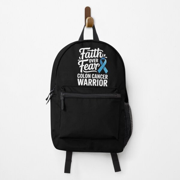 Item preview,  Faith Over Fear Colon Cancer Warrior Script Tee Blue Ribbon Gift designed and sold by DarylWelsh2024.