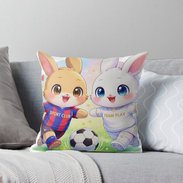 Item preview, Kawaii Rabbits Playing Soccer. designed and sold by Lylysun.