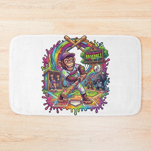 Item preview, Party Animals Baseball Funny Monkey Play Baseball | Cute Macaque Sport Meme  designed and sold by MyTeeSh.