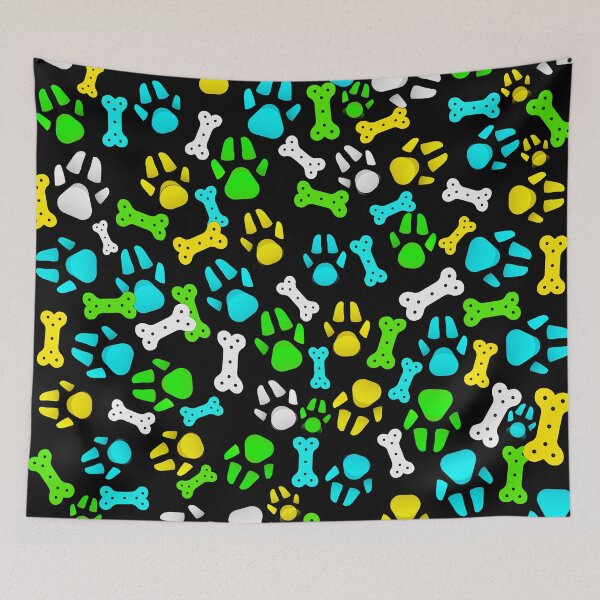Item preview, Paws and Bones Print Neon Pet Fun designed and sold by NotEqualOfficial.