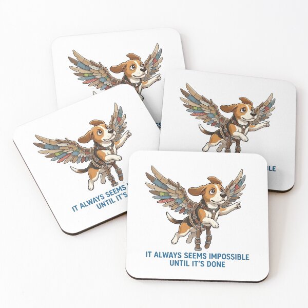 Item preview, Impossible Until Done - Cute Flying Beagle Dog Motivational Sticker designed and sold by Desperate Measures.
