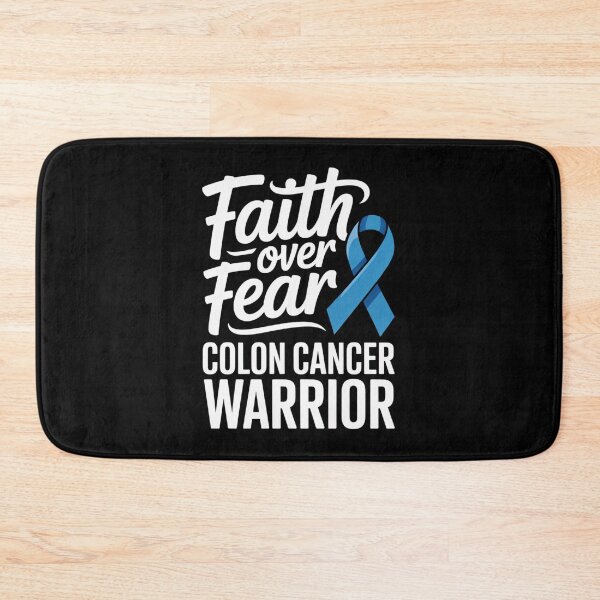 Item preview, Faith Over Fear Colon Cancer Warrior Shirt Large Blue Ribbon Tee designed and sold by DarylWelsh2024.