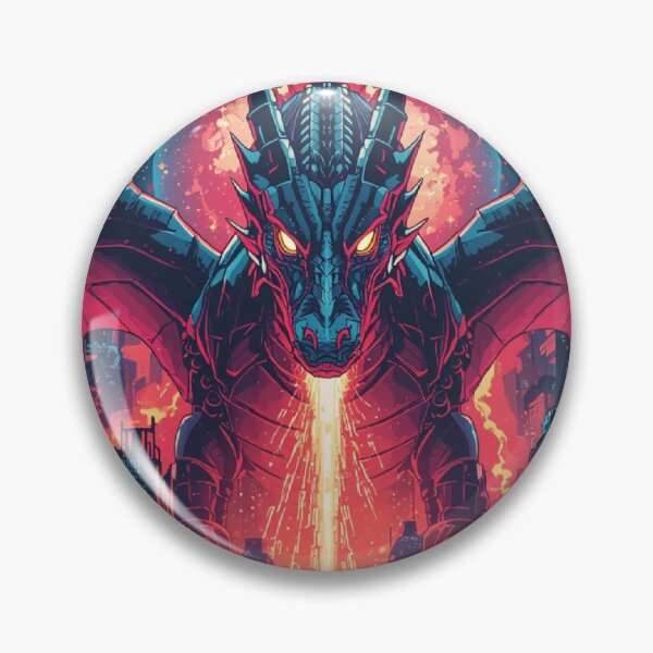 Item preview, Neon Mechanical Dragon Rising from Cyberpunk City – Futuristic T-Shirt Design designed and sold by Mitaudesign.