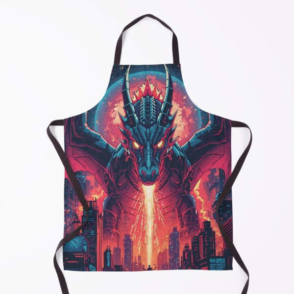 Item preview, Neon Mechanical Dragon Rising from Cyberpunk City – Futuristic T-Shirt Design designed and sold by Mitaudesign.