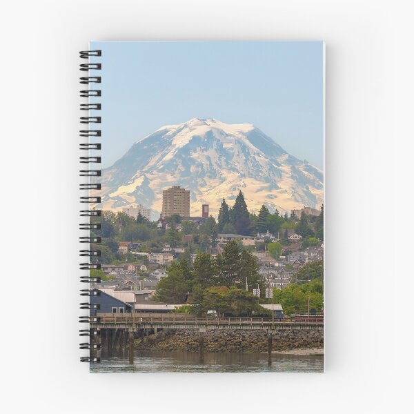 Item preview, Mount Rainier over the city of Tacoma Washington waterfront on a clear blue sky sunny day designed and sold by davidgnsx1.