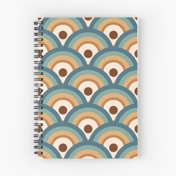 Item preview, Retro Geometric Gradient Pattern  -  Blue, chocolate brown and beige designed and sold by JMgraphic.