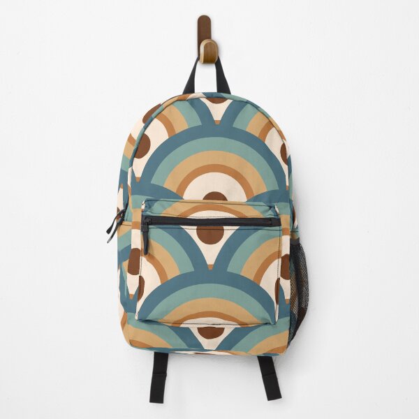 Item preview, Retro Geometric Gradient Pattern  -  Blue, chocolate brown and beige designed and sold by JMgraphic.