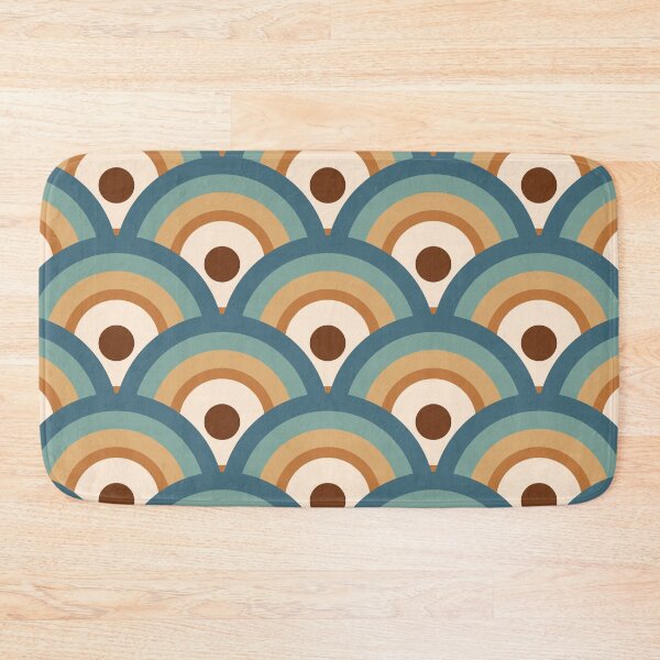 Item preview, Retro Geometric Gradient Pattern  -  Blue, chocolate brown and beige designed and sold by JMgraphic.