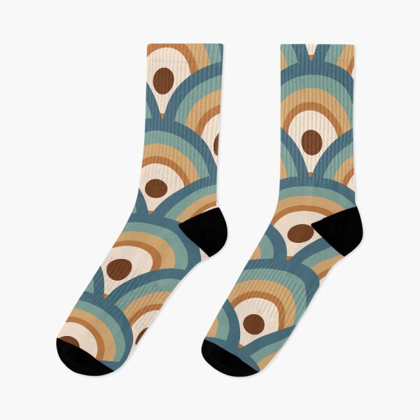 Item preview, Retro Geometric Gradient Pattern  -  Blue, chocolate brown and beige designed and sold by JMgraphic.