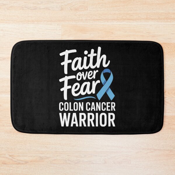 Item preview, Faith Over Fear Colon Cancer Warrior Blue Ribbon Script Awareness Shirt designed and sold by DarylWelsh2024.