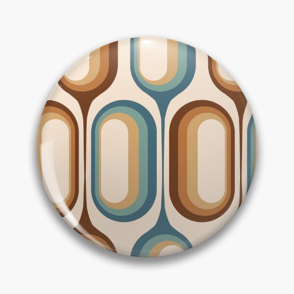 Item preview, Mid Century Modern Retro 70s - Blue, chocolate browns, beige designed and sold by JMgraphic.