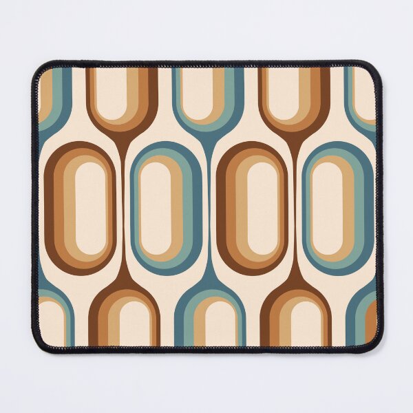 Item preview, Mid Century Modern Retro 70s - Blue, chocolate browns, beige designed and sold by JMgraphic.