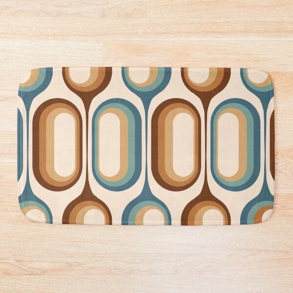 Item preview, Mid Century Modern Retro 70s - Blue, chocolate browns, beige designed and sold by JMgraphic.