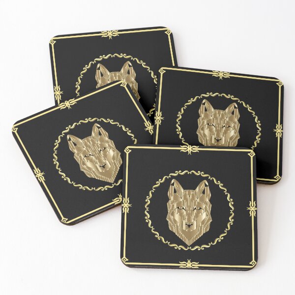 Item preview, Golden Geometric Wolf Illustration. designed and sold by Phitwhim.