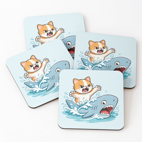 Item preview, Fearless Cat attacking a Shark designed and sold by Luvraen.