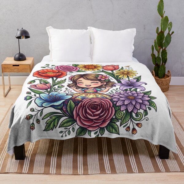 Item preview, Beautiful flowers and a cute little girl. designed and sold by PP&RAINBOW SHOP.