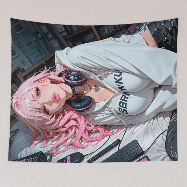 Item preview, RIPLEY: Cyber Gamer Waifu Anime Gaming Room Poster designed and sold by BorgSpareParts.