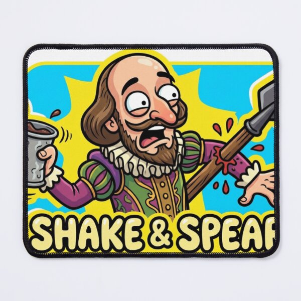 Item preview, Shake & Spear Funny Shakespeare Pun Cartoon Sticker designed and sold by Imaginarium of Chaos falcon88 .