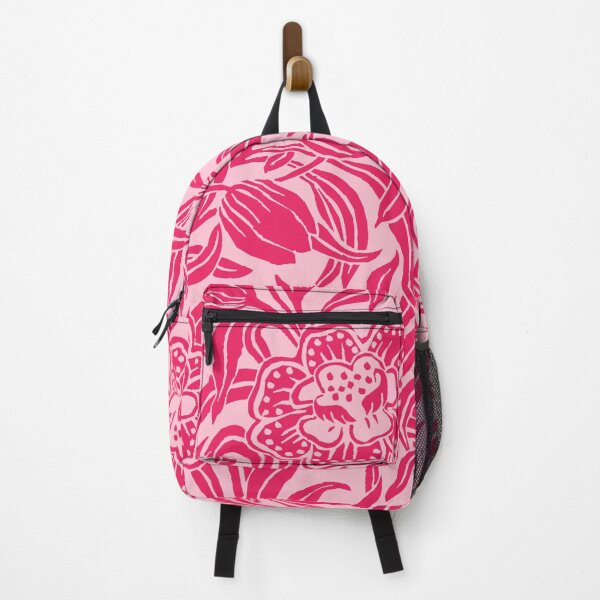 Item preview, Art Nouveau Vintage Floral Botanical Woodblock Flower Pattern in Pink Fuschia designed and sold by kierkegaard.