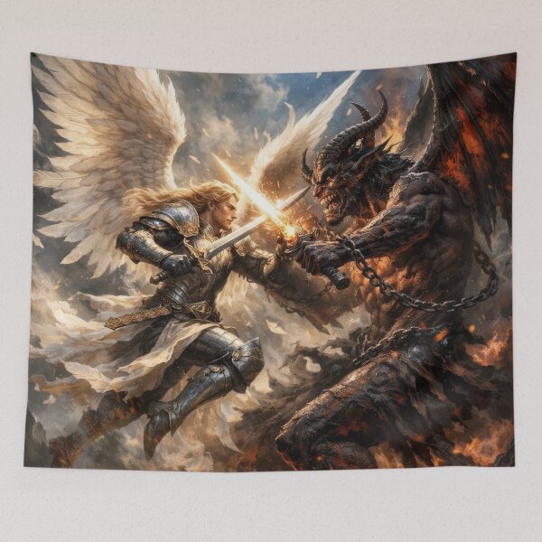 Item preview, Epic Angel vs Demon Battle – Celestial War Between Good and Evil Fantasy Artwork designed and sold by DrakariArt.