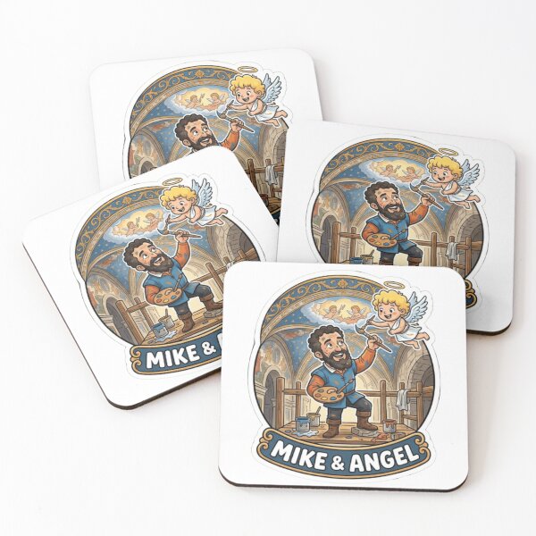 Item preview, Mike & Angel Funny Michelangelo Art Pun Cartoon designed and sold by Imaginarium of Chaos falcon88 .
