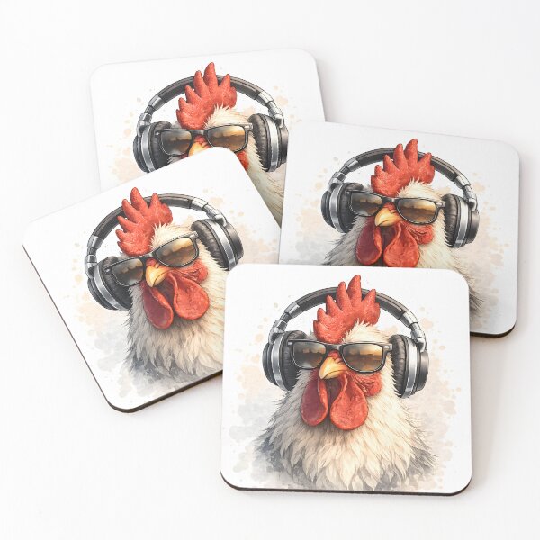 Item preview, Cool rooster with headphones designed and sold by giachem99.