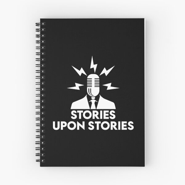 Item preview, STORIES UPON STORIES LOGO STACK (WHITE) designed and sold by STORIESUPONPOD.