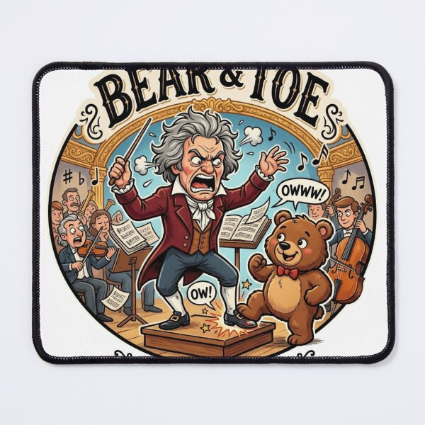 Item preview, Bear & Toe Funny Beethoven Music Pun Cartoon designed and sold by Imaginarium of Chaos falcon88 .