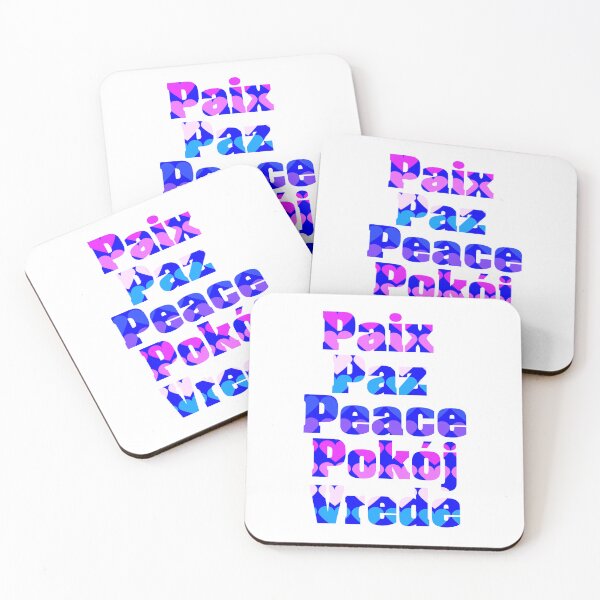 Item preview, Multilingual Peace Typography with Pastel Hearts Peace Paix Paz Pokój Vrede Love and Unity Design designed and sold by ValeriesGallery.