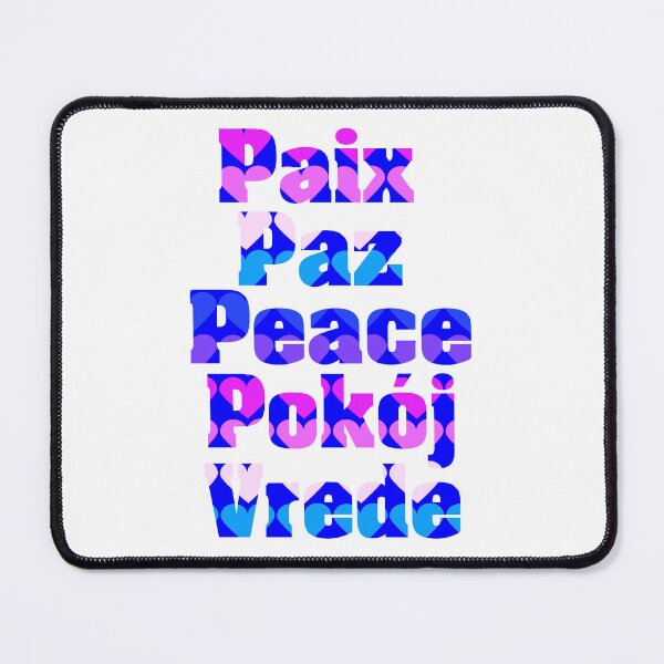 Item preview, Multilingual Peace Typography with Pastel Hearts Peace Paix Paz Pokój Vrede Love and Unity Design designed and sold by ValeriesGallery.