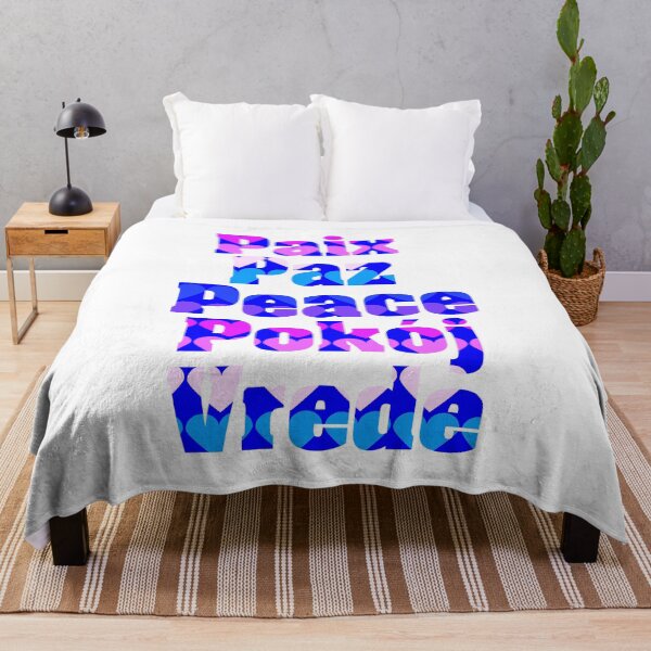 Item preview, Multilingual Peace Typography with Pastel Hearts Peace Paix Paz Pokój Vrede Love and Unity Design designed and sold by ValeriesGallery.