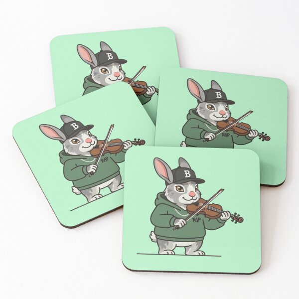 Item preview, Rap Bunny Violin Player – Whimsical Urban Music Design designed and sold by Dogandesighn.