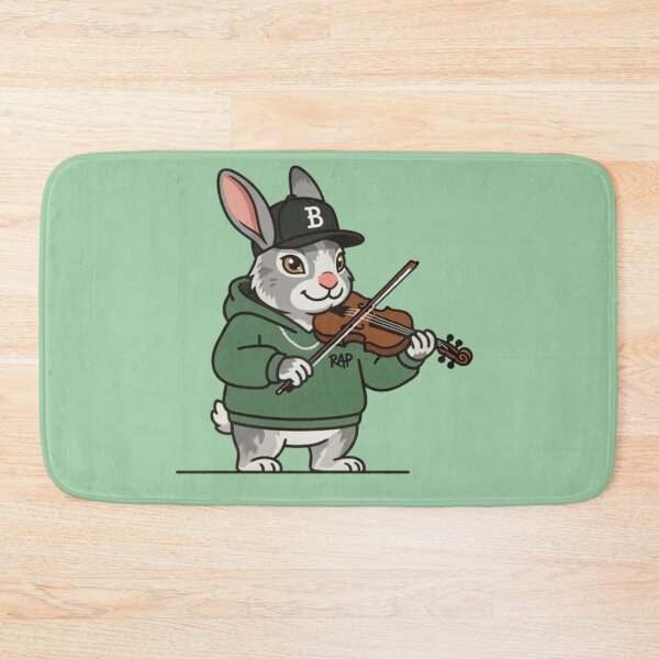Item preview, Rap Bunny Violin Player – Whimsical Urban Music Design designed and sold by Dogandesighn.