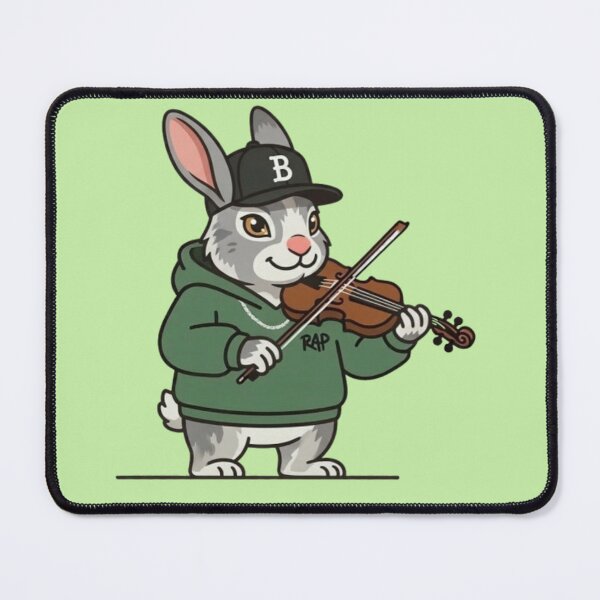 Item preview, Rap Bunny Violin Player – Whimsical Urban Music Design designed and sold by Dogandesighn.