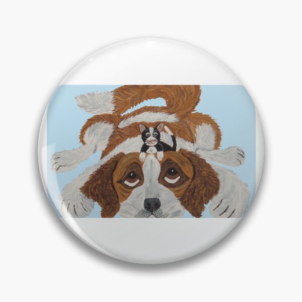 Item preview, Saint Bernard with kitten on head designed and sold by Squirreldumplings.