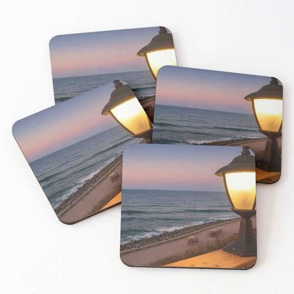 Item preview, Coastal Sunset Lamp – Peaceful Sea View at Dusk Photography designed and sold by Dlilium.