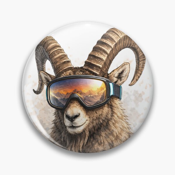Item preview, Capricorn wearing ski goggles, fun alpine design designed and sold by giachem99.
