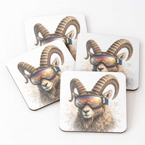 Item preview, Capricorn wearing ski goggles, fun alpine design designed and sold by giachem99.