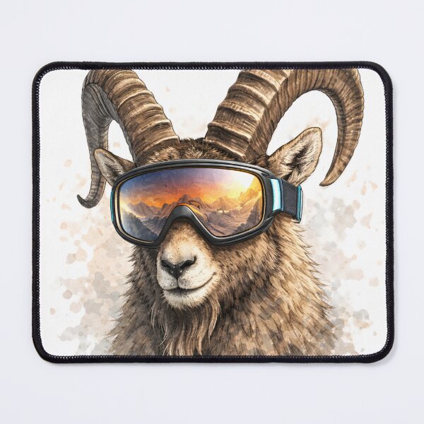 Item preview, Capricorn wearing ski goggles, fun alpine design designed and sold by giachem99.
