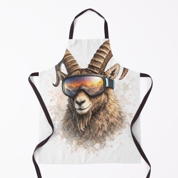 Item preview, Capricorn wearing ski goggles, fun alpine design designed and sold by giachem99.