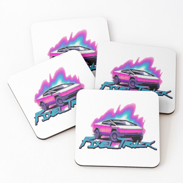Item preview, Synthwave Pixel Cybertruck 80s Neon designed and sold by Heaton-B-Design.