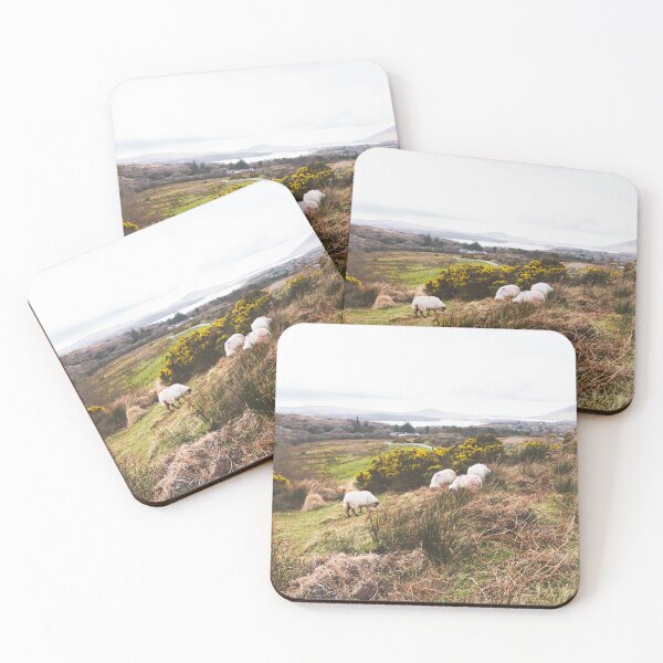 Item preview, Irish Sheep Grazing the Wild Connemara Hills designed and sold by AshleyMobleyArt.